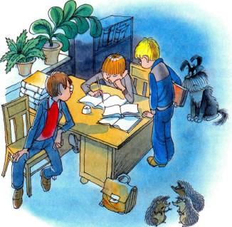 повесть: Витя Малеев в школе и дома ребята делают домашнее задание