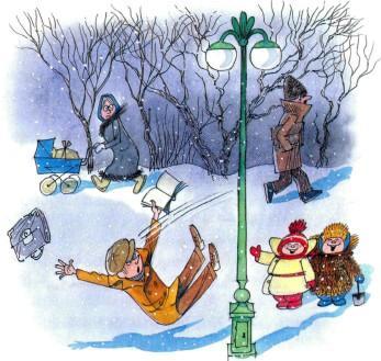 повесть: Витя Малеев в школе и дома Зимняя улица подскользнулся на льду и упал