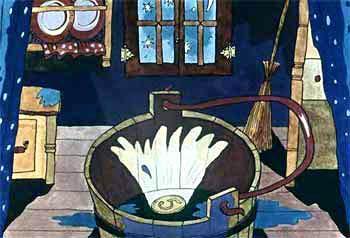 вместо воды на дне ведра лежала серебряная монетка