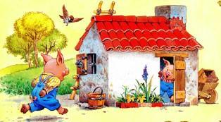 поросята забегают в домик