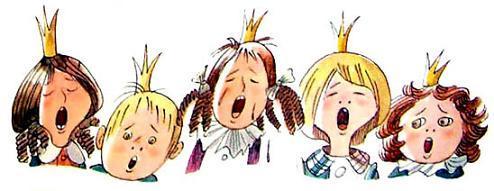 емнадцать других принцев-принцессочек увидели, как он ужасно, ужасно, ужасно поранился, они тоже совсем растерялись от страха и разревелись так, что у всех семнадцати разом личики посинели