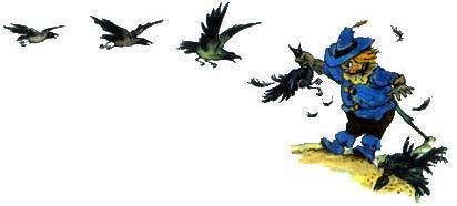 Страшила душит налетевших ворон