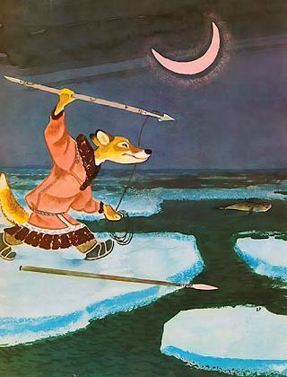 Ворон и лиса (эскимосская сказка) лиса взяла гарпун, копьё Пошла к морю на льдине