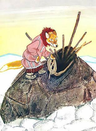 Ворон и лиса (эскимосская сказка) лиса с веревкой у яранги