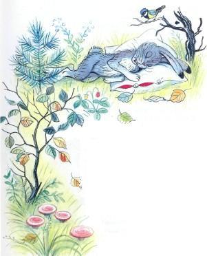 заяц спит вна поляне