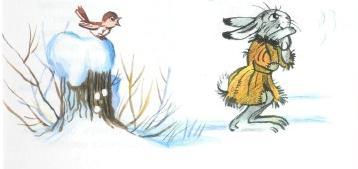 Зайкина шуба (иллюстрации: Сутеев В.) заяц зима снег