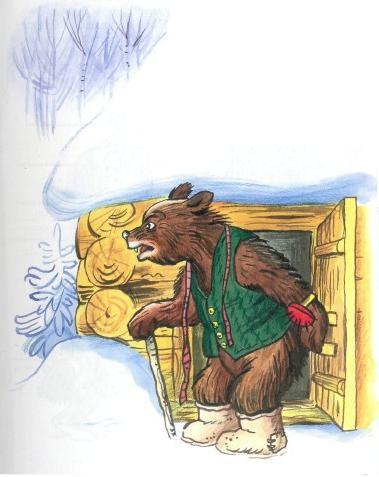медведь у дома зима