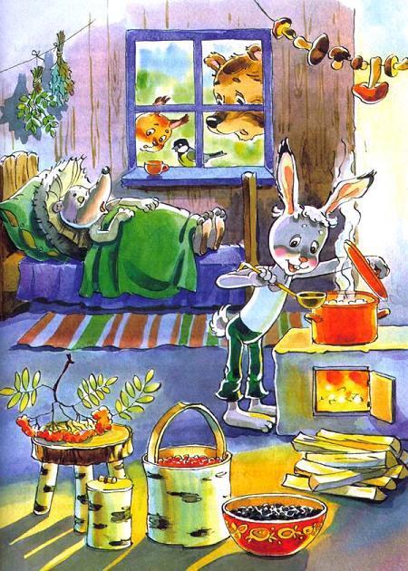 Заяц Коська и его друзья (рассказы) Заяц Коська ухаживает за заболевшим ежиком