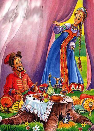 стрелец и  Василиса-царевна в шатре