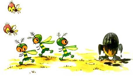 Желудёк (сказка) насекомые, увидев Желудька измазаным, страшно перепугались