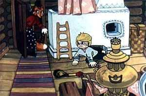 Жихарка под печку и залез