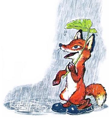 Жил на свете слонёнок (сказка) промокший лисенок под листом