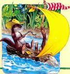 выдра сделала из полотна парус