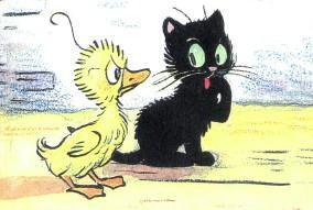 Сказка: Знаменитый утенок Тим (иллюстрации: Сутеев В.) утенок и черныш черный котенок