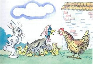 утка с утятами курица заяц