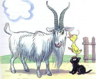 Сказка: Знаменитый утенок Тим (иллюстрации: Сутеев В.) утенок и котенок подговаривают козла