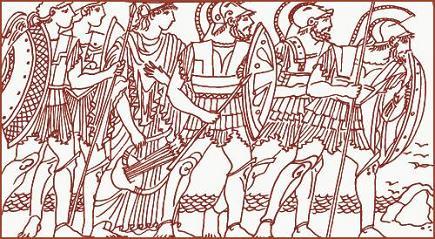 Золотое Руно Аргонавты встречают детей Фрикса