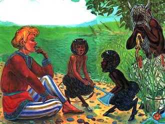 Пошёл чёрт в воду и через недолгое время приносит мужику серебряный топор