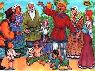 И пошёл мужик домой с радостью. Пришёл он домой и рассказал всё мужикам