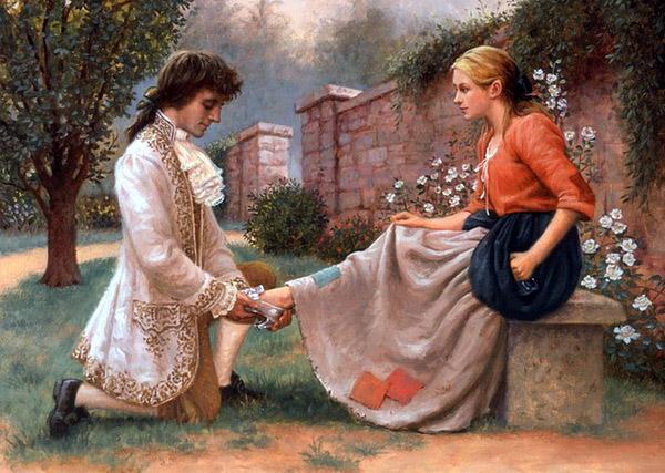 Золушка, или хрустальная туфелька (сказка) Золушке примеряют туфельку