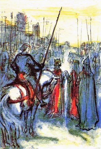 Звенит слава в Киеве французский король и королева