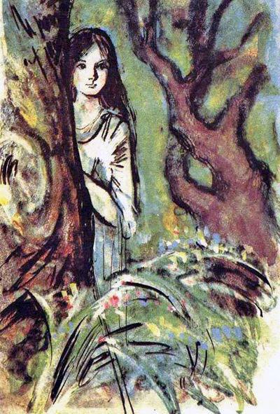 Звенит слава в Киеве девушка в лесу