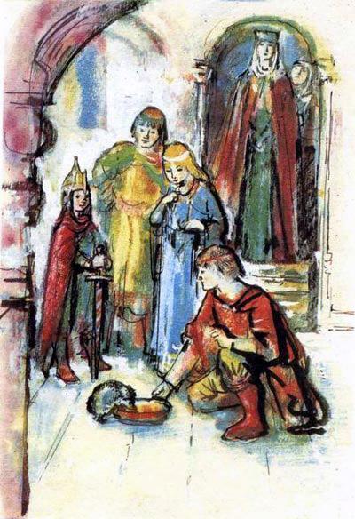 Киевская Русь дети кормят ёжика